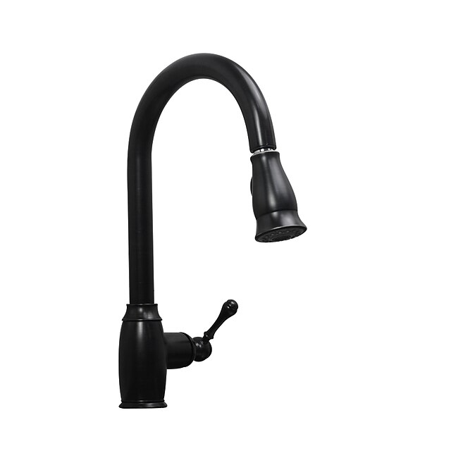  Kuchyňská vodovodní baterie - Single Handle jeden otvor Olejem leštěný bronz Pull-out / Pull-down / Tall / High Arc Umyvadlo na desku Starožitný / tradiční Kitchen Taps / Mosaz