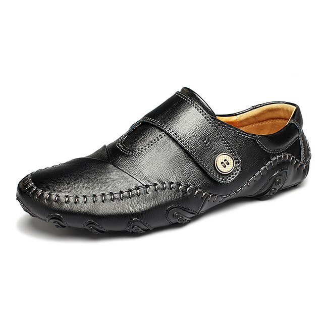  Heren Leren schoenen Leer Lente / Herfst Comfortabel Loafers & Slip-Ons Anti-slip Zwart / Bruin