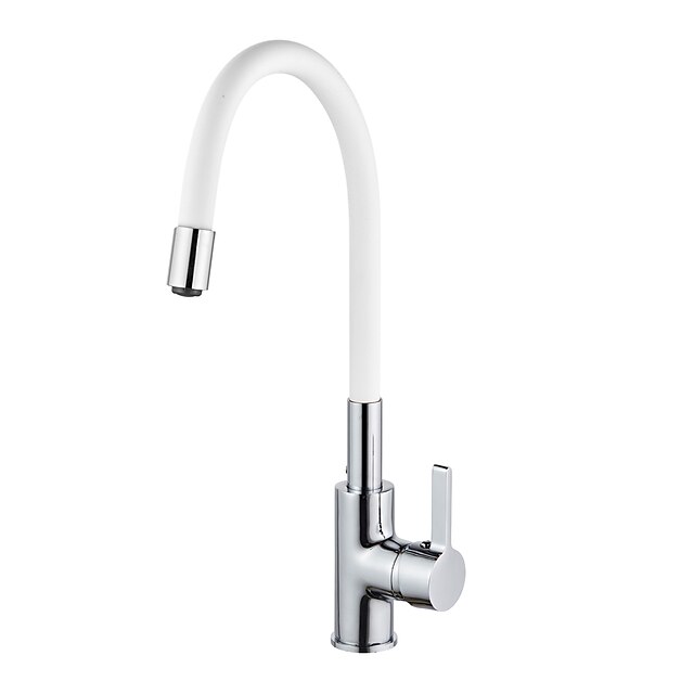  Kitchen faucet - Single Handle One Hole Chrome Standard Spout / Tall / ­High Arc Centerset Contemporary Kitchen Taps