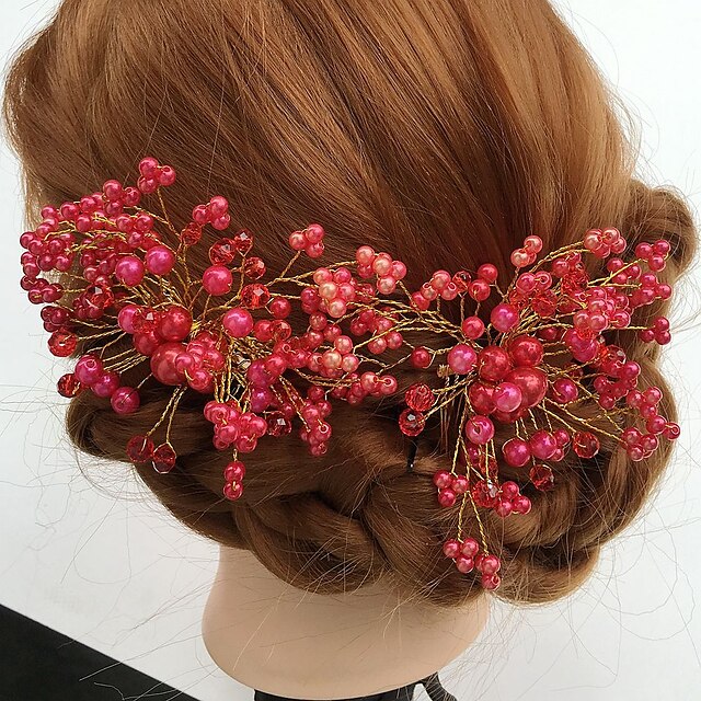  Acrylic Alloy Flowers Hair Pin Headpiece Classical Feminine Style
