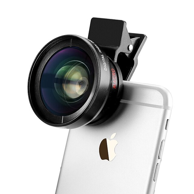   37mm 0.45x Weitwinkel-Clip iphone Linse für iphone / Android-Smartphone-Kamera