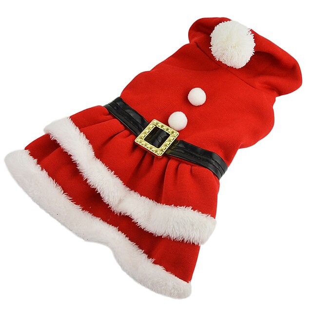 Dog Costume Dress Puppy Clothes Solid Colored Cosplay Christmas Winter