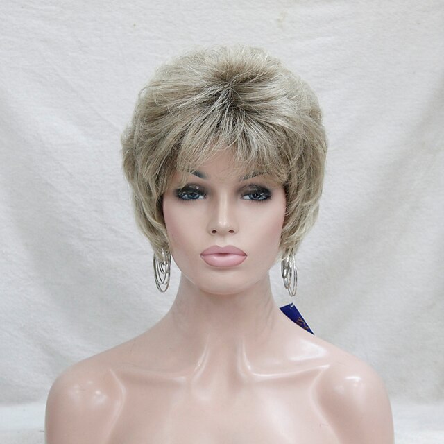  Synthetic Wig Wavy Blonde Synthetic Hair Blonde Wig Women's Capless