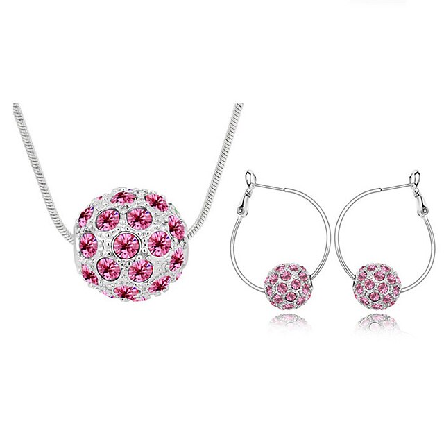  Women's Crystal Jewelry Set - Fashion Include Rose / Navy / Rainbow For Daily / Earrings / Necklace
