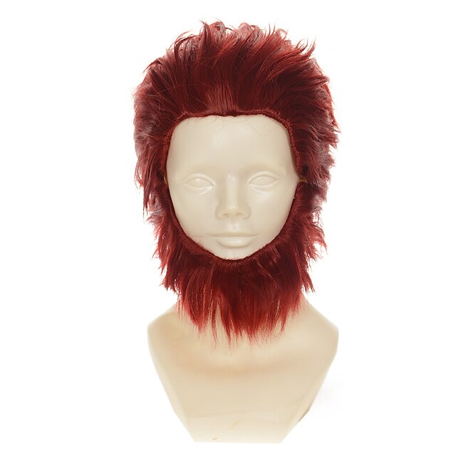  Synthetic Wig Cosplay Wig Straight Straight Wig Red Synthetic Hair Women's Red