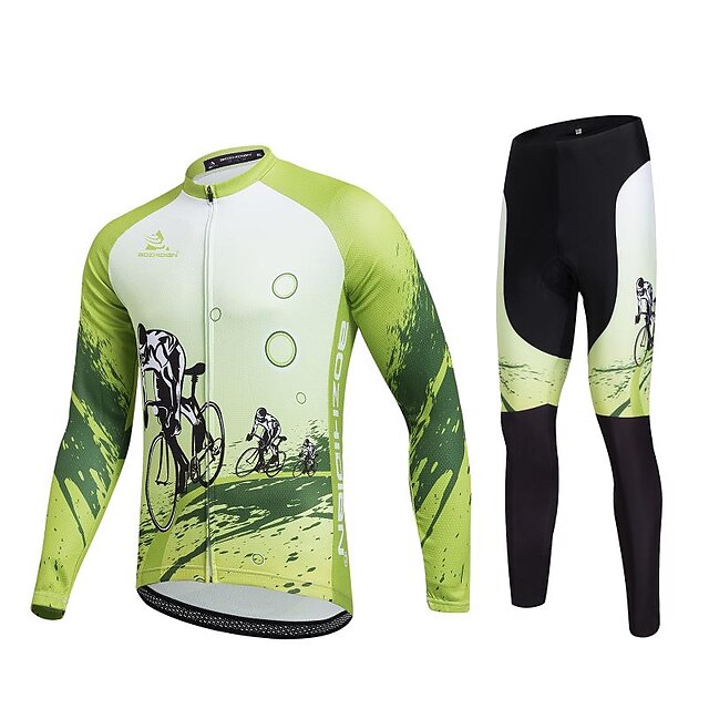  Esportivo Calça com Camisa para Ciclismo Unissexo Manga Comprida MotoRespirável / Secagem Rápida / A Prova de Vento / Design Anatômico /