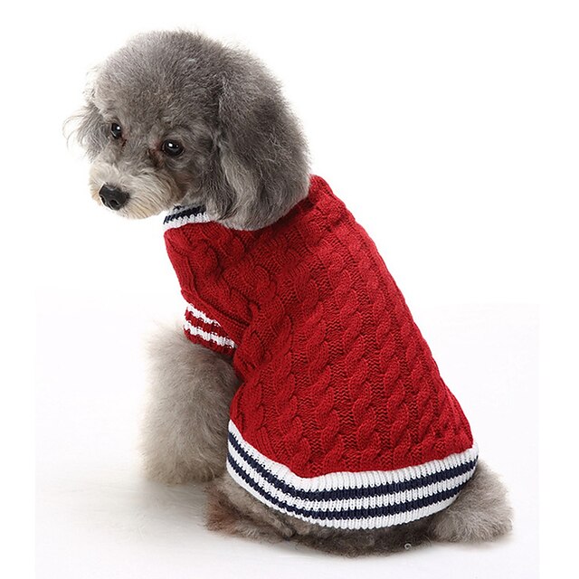  koiran villapaita joulu värilohko koiran takit pitää lämpimänä talvi koiran vaatteet pentu vaatteet koiran asut punainen sininen pukukoiran vaatteet xxl