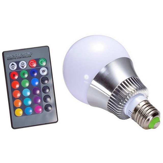  1pc 5 W LED Smart Bulbs 300 lm E14 GU10 B22 A60(A19) 1 LED Beads Integrate LED Dimmable Remote-Controlled Decorative RGB 85-265 V / 1 pc / RoHS