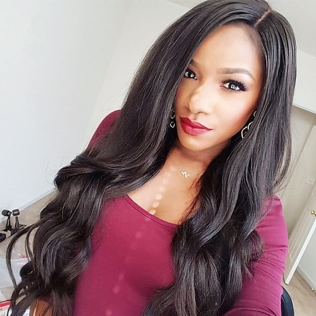  Remy Human Hair Glueless Lace Front Lace Front Wig style Body Wave Wig 130% 150% 180% Density Natural Hairline African American Wig 100% Hand Tied Women's Short Medium Length Long Human Hair Lace Wig