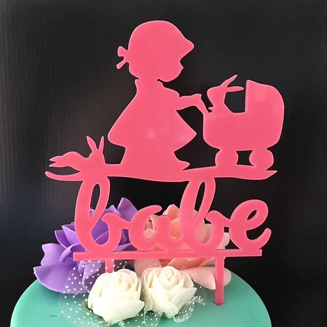  ケーキトッパー クラシックテーマ モノグラム アクリル 誕生日 〜と フラワー 1 pcs ギフトボックス