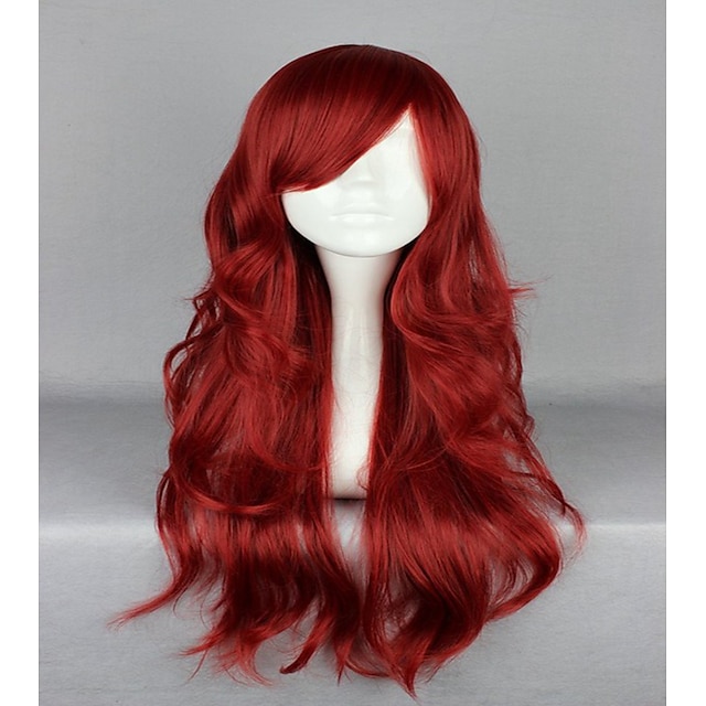  コスプレコスチュームウィッグ人工ウィッグコスプレウィッグ波状波状ウィッグ赤い人工毛女性の赤いヘアジョイ