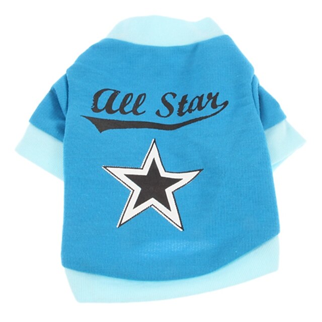  Gato Cachorro Camiseta Roupas para Cães Azul Ocasiões Especiais Algodão Estrelas Casual XS S M L