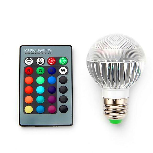  1 PC 3.5 W Bombillas LED Inteligentes 220 lm E14 B22 E26 / E27 1 Cuentas LED LED de Alta Potencia Regulable Control Remoto Decorativa RGB 85-265 V