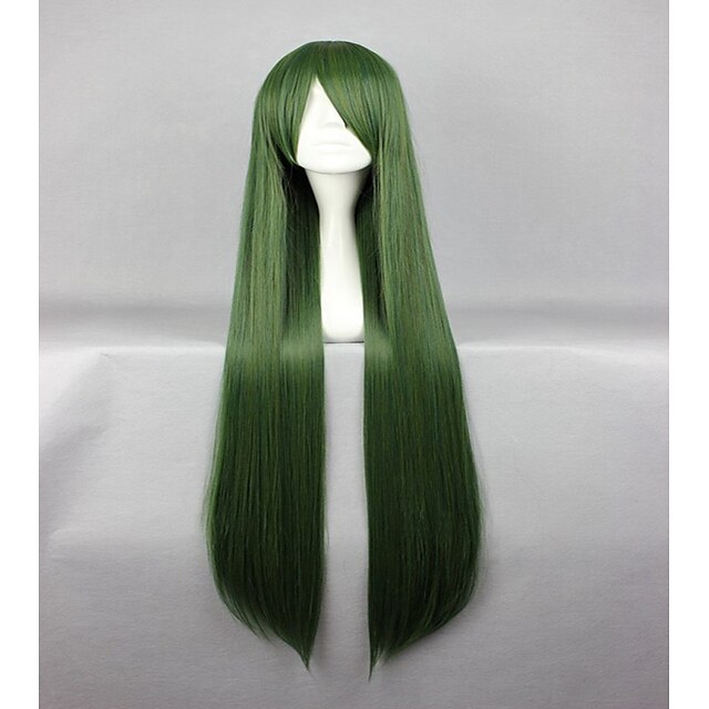  szintetikus paróka cosplay paróka egyenes egyenes paróka zöld szintetikus haj női zöld hajöröm
