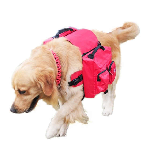  Koira Dog Pack Kannettava Yhtenäinen Nylon Naamiointiväri Musta Punainen