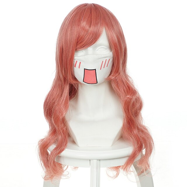  Synthetic Wig Cosplay Wig Wavy Wavy Wig Pink Pink Synthetic Hair Women's Pink OUO Hair