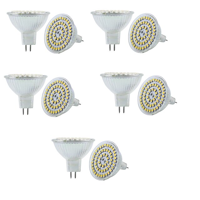  10pcs 3 W LED-spotpærer 280 lm GU5.3(MR16) MR16 60 LED perler SMD 3528 Mulighet for demping Dekorativ Varm hvit Kjølig hvit 12 V / 10 stk. / RoHs