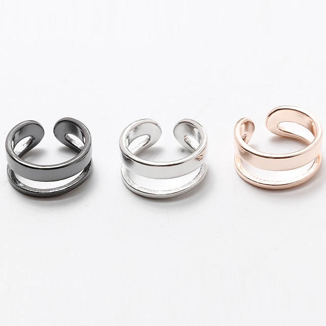  Herre Dame Band Ring tommelfingerring Rose Gold Plastik Sølvbelagt minimalistisk stil Moderinge Smykker Sort / Sølv / Gylden Til Bryllup Fest Daglig Afslappet En størrelse / Guldbelagt / Guldbelagt