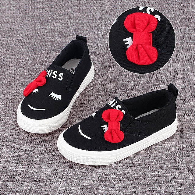  Girls' Shoes Canvas Comfort Loafers & Slip-Ons for White / Black / Red