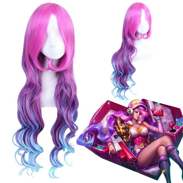  Synthetic Wig Body Wave Body Wave Wig Purple Synthetic Hair Women's Purple
