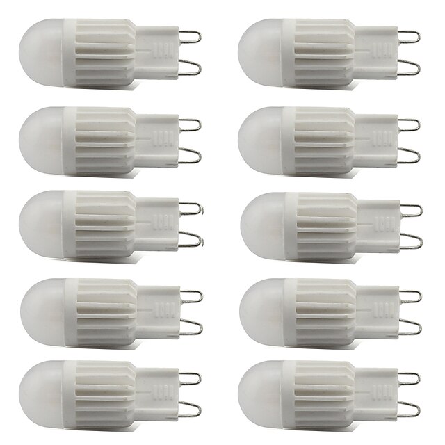  10 db 3 W LED betűzős izzók 260 lm G9 T 1 LED gyöngyök Nagyteljesítményű LED Tompítható Meleg fehér Hideg fehér 220-240 V / 10 db. / RoHs / CE