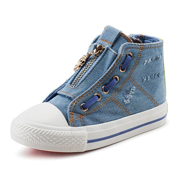  Boy's Boots Spring / Fall Comfort Canvas / Cotton Outdoor / Casual Flat Heel Zipper Blue Walking / Sneaker