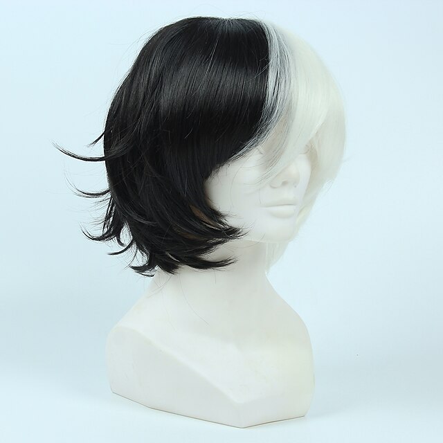  Synthetic Wig Cosplay Wig Straight Straight Wig Short Black / White Synthetic Hair Women's