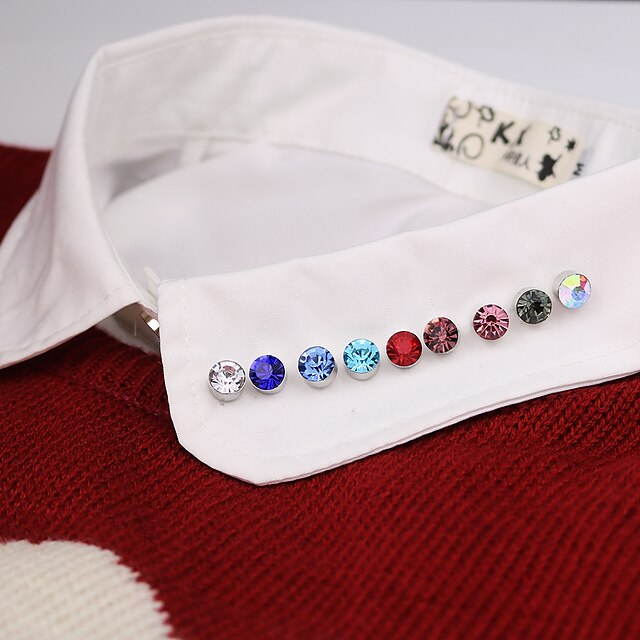  Men's Women's Brooches Crystal Fashion Rock Punk Crystal Circle Geometric Red Blue Pink Light Blue Transparent Jewelry For Wedding Party