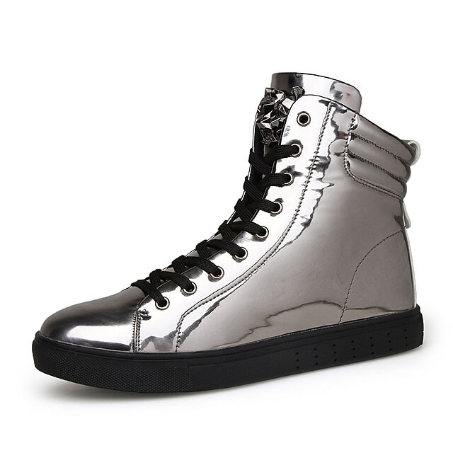  Men's Fashion Boots PU(Polyurethane) Winter Mary Jane Sneakers Slip Resistant Black / Silver