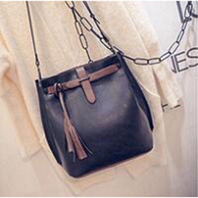  Women's Bags PU leatherette Crossbody Bag for Casual Fall Black Gray Brown Red
