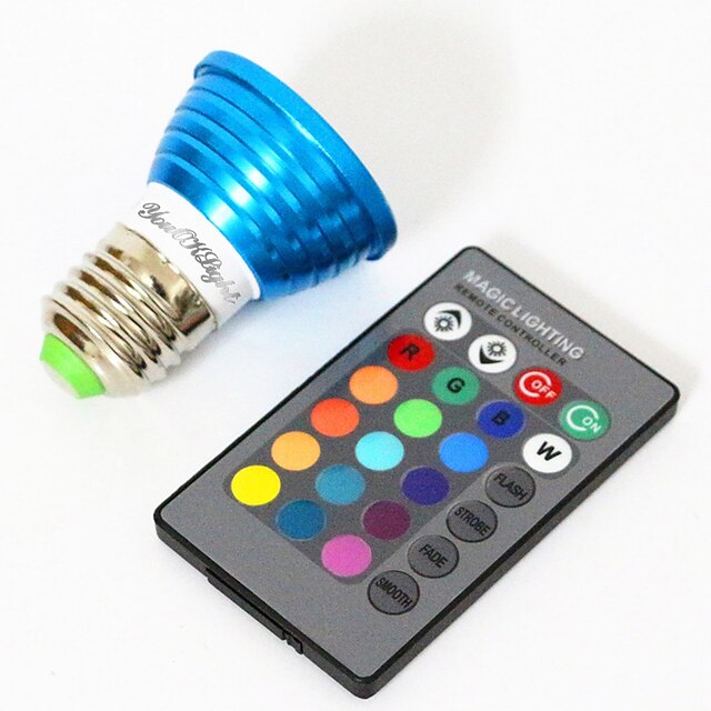  YouOKLight 1pc 3 W LED-spotpærer 200-250 lm E26 / E27 1 LED perler Høyeffekts-LED Dekorativ RGB 85-265 V / 1 stk.