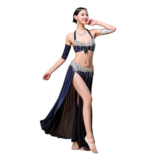  Sequin Ruffles Tassel Women's Performance Sleeveless Dropped Polyester / Belly Dance