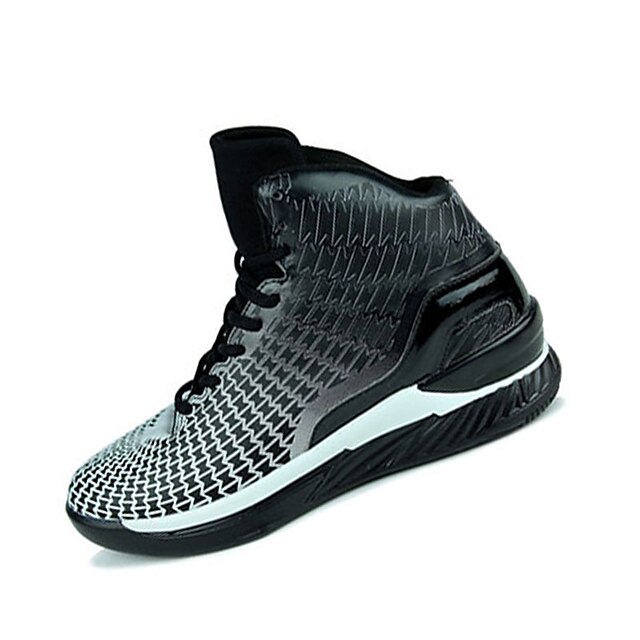  Men's Athletic Shoes Comfort PU Fall Winter Athletic Basketball Comfort Lace-up Flat Heel Black Flat