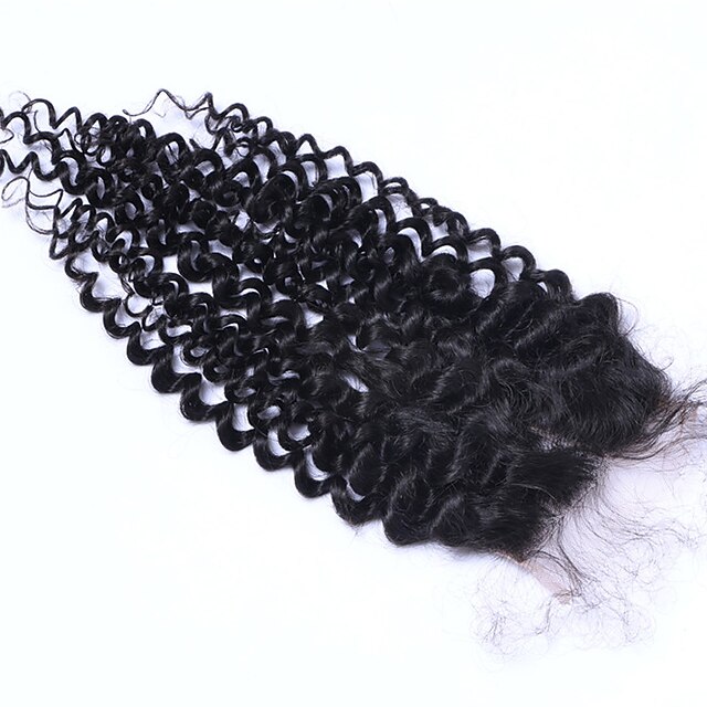  Classic Curly 3.5x4 Closure Swiss Lace Human Hair Free Part Middle Part 3 Part Side Part High Quality Daily