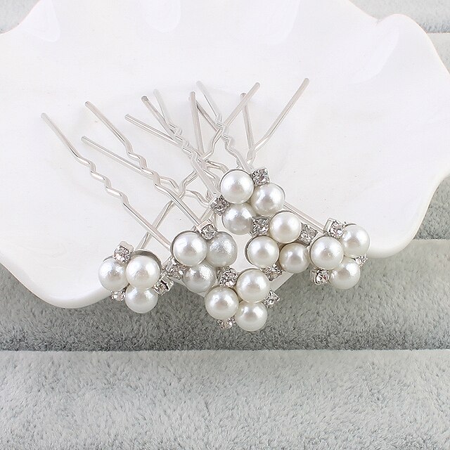  Pearl Hair Pin with 1 Wedding / Special Occasion / Casual Headpiece