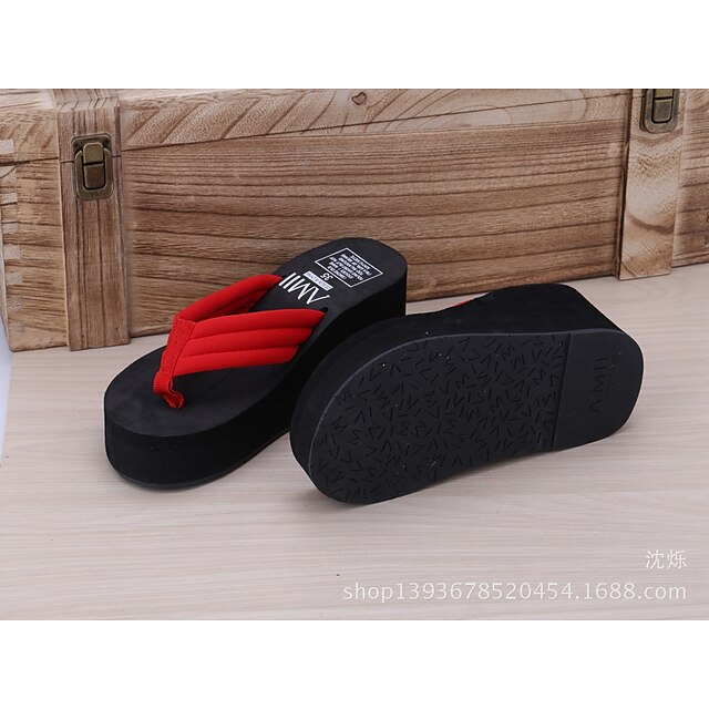  Women's PVC(Polyvinyl chloride) Summer Slippers & Flip-Flops Platform Black / Red