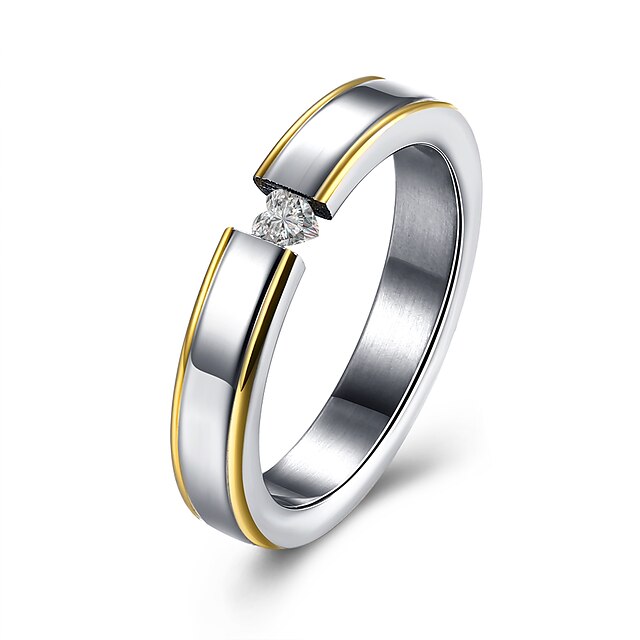  Women's Ring AAA Cubic Zirconia Love Heart Luxury Steel Imitation Diamond Jewelry For Casual