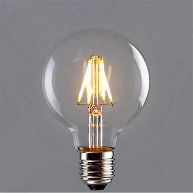  1pc 6 W Ampoules à Filament LED 500 lm E26 / E27 G95 6 Perles LED COB Décorative Blanc Chaud Jaune 220-240 V / 1 pièce / RoHs