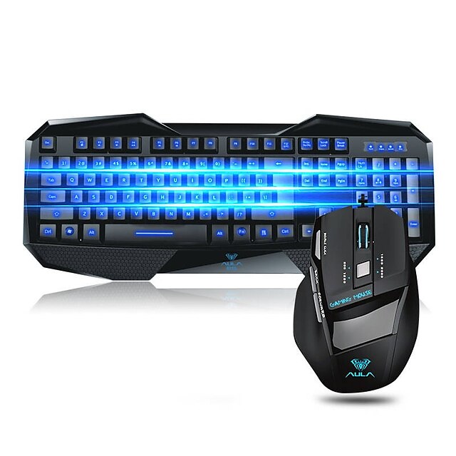  Проводное Комбинация клавиатуры мыши Подсветка / DPI Регулируемая / Влагозащищенная USB слот Игровые клавиатуры Gaming Mouse 800-2000 dpi 7 pcs