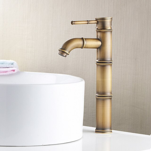  Bathroom Sink Faucet - Pre Rinse / Standard Nickel Polished Centerset Single Handle One HoleBath Taps / Brass