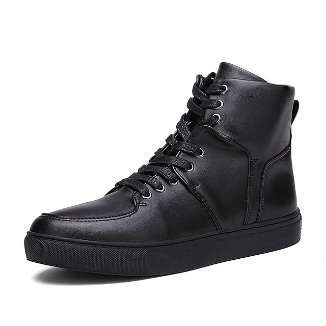  Homens Couro Ecológico Primavera / Outono Conforto Botas Antiderrapante Branco / Preto / Azul / Cadarço