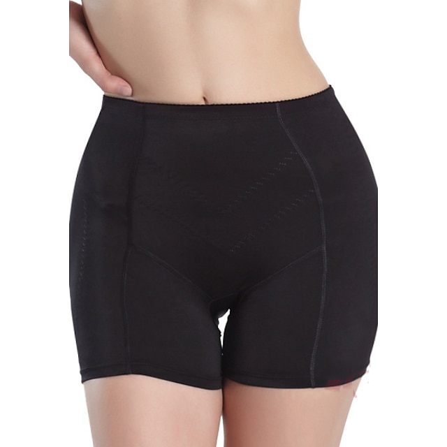  Mujer Panti Modelador Ropa interior Color sólido Nailon Media cintura Talla Grande De género neutro Negro Beige M L XL
