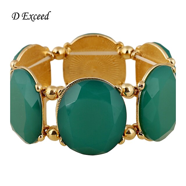  Brand New Arrival Green Resin Stone Gold Trendy Bohemian Adjustable Alloy Bracelet For Christmas Gift BL153251-1