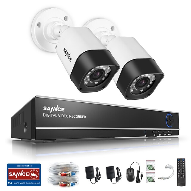  sannce®1.0mp 720p 4ch HD 4 in1 tvi h.264 dvr in / outdoor CCTVセキュリティカメラシステム