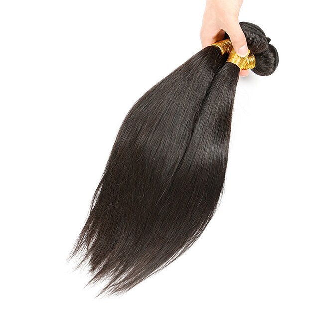  Lot de 3 Tissage de cheveux Cheveux Brésiliens Droit Extensions de cheveux humains Cheveux Vierges Naturel Tissages de cheveux humains / 10A