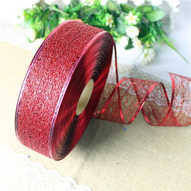  2Pcs  Random Colors Christmas Decoration For Home Party Diameter 3.5*200cm Navidad New Year Supplies Silk Ribbon