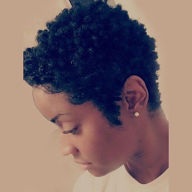  Human Hair Blend Wig Short Wavy Natural Wave Pixie Cut Short Hairstyles 2020 With Bangs Berry Natural Wave Wavy African American Wig For Black Women Women's Natural Black #1B Dark Burgundy Medium