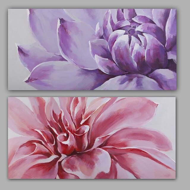  Oil Painting Hand Painted - Floral / Botanical Realism Modern Stretched Canvas
