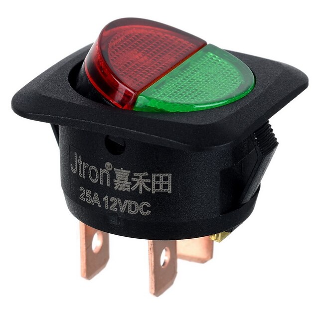  jtron dc 12v 25a verde rosso ha condotto la luce on-off pulsante interruttore auto-nero