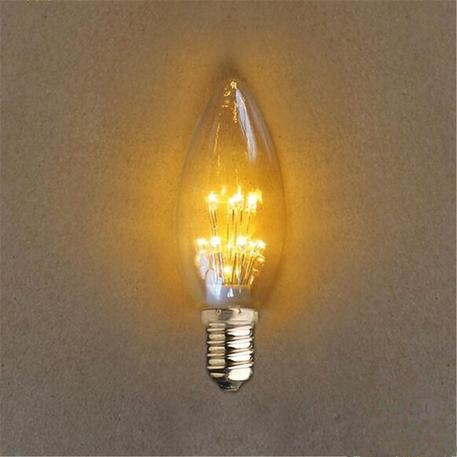  1pc 1 W LED Globe Bulbs 40 lm E14 C35 20 LED Beads Dip LED Decorative Yellow 220-240 V / 1 pc / RoHS